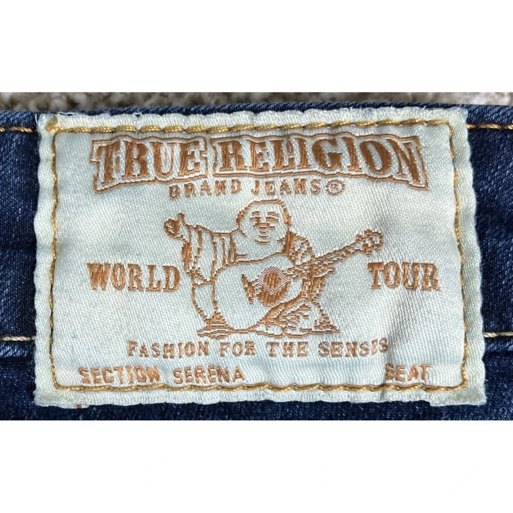 True Religion Serena Skinny Jeans Size 32 USA Made Dark Wash Stretch Fits 33x30